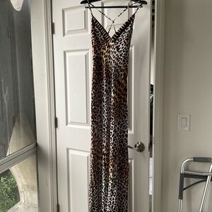 Vintage Rockins Leopard Print Slip Dress - Brown & Black